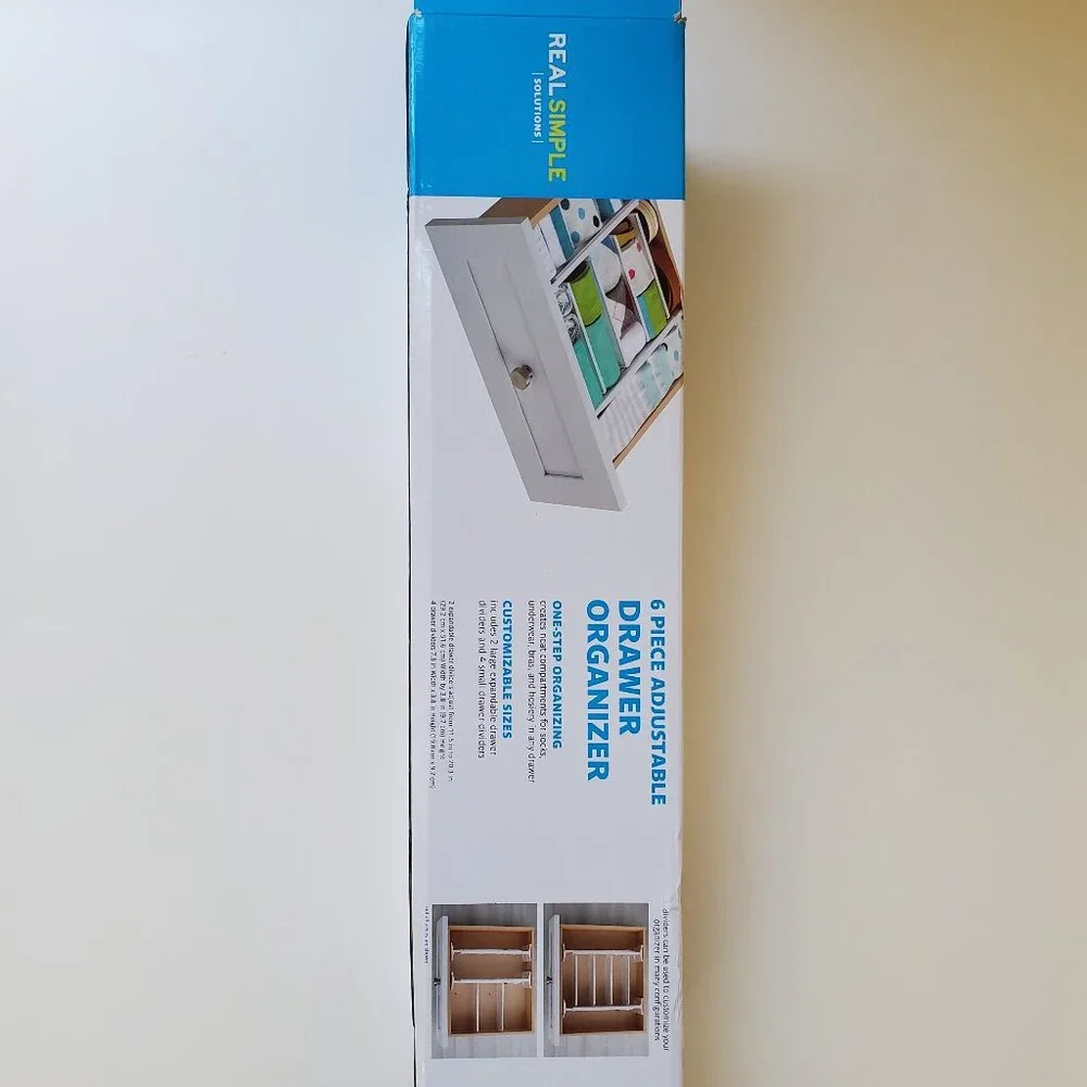 Real Simple 6-Piece Adjustable Drawer Organizer in Original Box